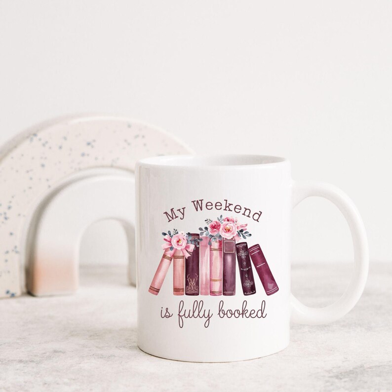 My Weekend Is Fully Booked PNG, Book Lover Sublimation Design, Bookish Gift PNG, Coquette Bow Flowers Reading PNG, Commercial Use Clip Art image 4