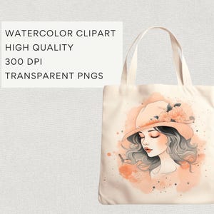 Spring Clothes Clipart Peach, DIGITAL DOWNLOAD, Watercolor Women Fashion Accessories, Planner Girl Outfit, Dress Handbag, Commercial Use PNG image 3
