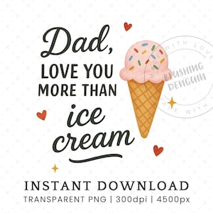 Eis Vatertag Clipart PNG, süße Kinder lieben dich Papa Karte Clip Art, Papa Geschenk Sublimation Design, Aquarell kommerzielle Nutzung DIGITAL