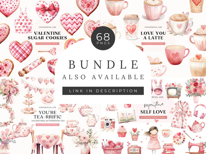 Valentinstag Kaffee Clipart, DIGITAL DOWNLOAD, Aquarell Kaffeetasse, Kaffeeliebhaber, Latte Herz, Grußkarte Clipart, kostenlose kommerzielle Nutzung PNG Bild 4