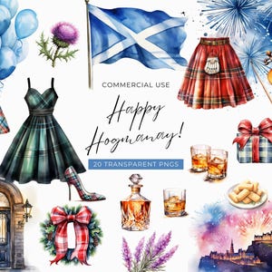 Schotse Hogmanay Nieuwjaar clipart, digitale DOWNLOAD, Schotland clipart, tartan kilt illustratie, Ceilidh Party, whisky commercieel gebruik, commercieel gebruik png