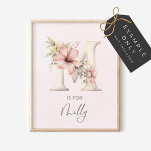 Clipart Floral Letters, DIGITAL DOWNLOAD, Flower Alphabet Clipart, Watercolor Monogram Font, Baby Nursery Wall Art, Free Commercial Use PNG image 4