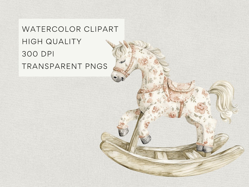 Clipart per cameretta dei bambini in toile neutre, clipart per baby shower in stile cineserie neutro, giocattoli acquerellati beige, fiori francesi vintage in formato PNG DIGITALE immagine 5