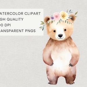 Frühling Waldtier Clipart, DIGITAL DOWNLOAD, Boho Waldkreatur Clip Art, Baby Kinderzimmer Clipart, kostenlose kommerzielle Nutzung transparente PNG Bild 4