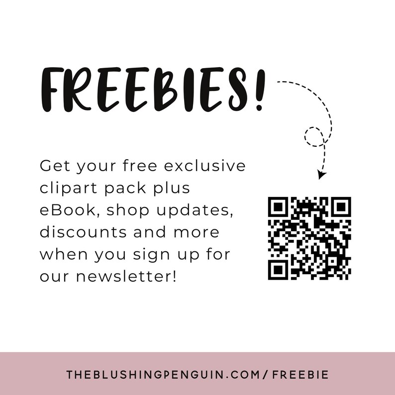 a flyer with a qr code for freebies