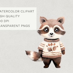 Fall Animal Clipart, DIGITAL DOWNLOAD, Woodland Creatures Illustrations, Autumn Forest Animals, Fox Watercolor Graphics, Commercial Use PNG image 3