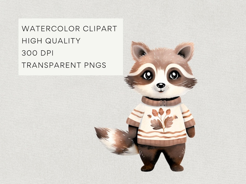 Fall Animal Clipart, DIGITAL DOWNLOAD, Woodland Creatures Illustrations, Autumn Forest Animals, Fox Watercolor Graphics, Commercial Use PNG image 3