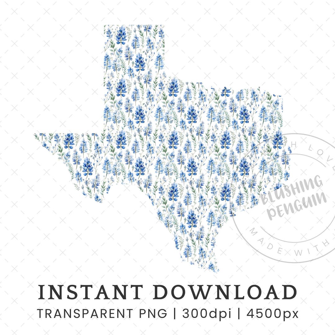 Watercolor Bluebonnet Texas Clipart, Single Image DIGITAL DOWNLOAD ...