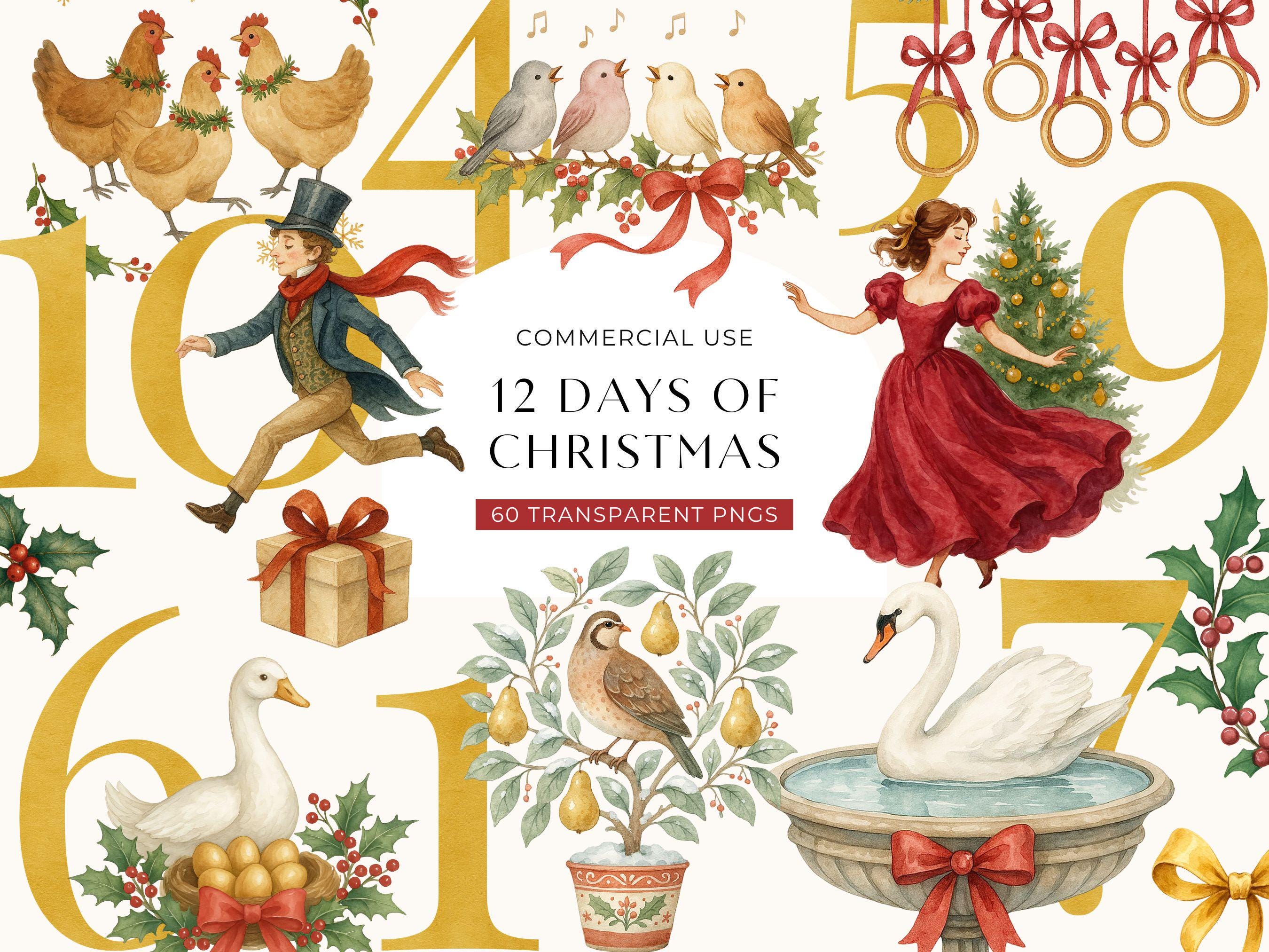 12 days of christmas printable - etsy uk