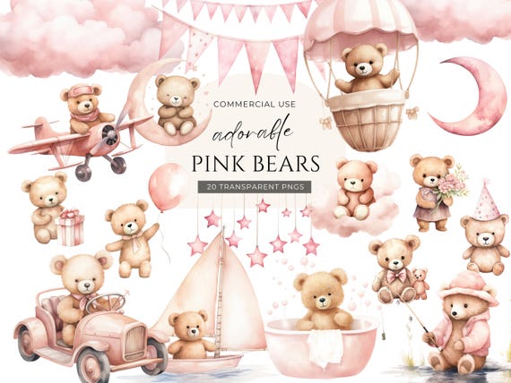 Urso Rosa Clipart De Urso Bebe Rosa Passadeira Infantil Premium Urso Baby Rosa