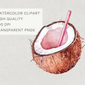 Pink Summer Beach Clipart, DIGITAL DOWNLOAD, Watercolor Coastal Vacation, Soft Girl Preppy Aesthetic Clip Art, Holiday Commercial Use PNG image 3