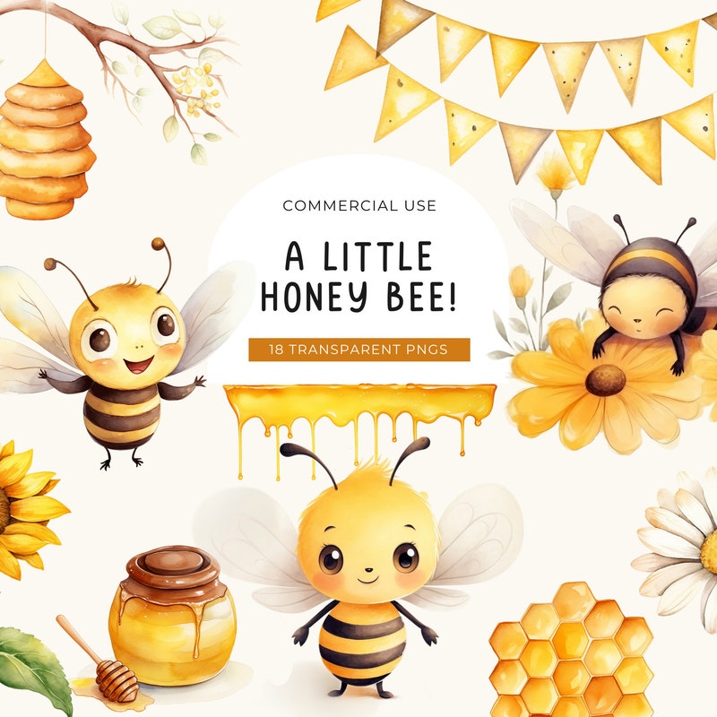 Honey Bee Clipart - Etsy