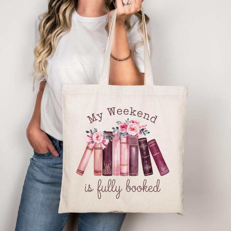 My Weekend Is Fully Booked PNG, Book Lover Sublimation Design, Bookish Gift PNG, Coquette Bow Flowers Reading PNG, Commercial Use Clip Art image 5