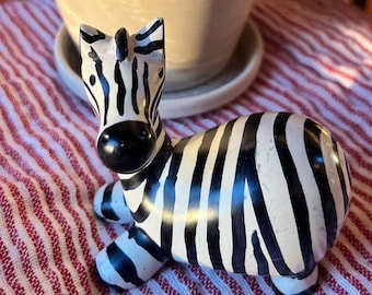 Kenyan Soapstone Zebra, Dad gift, teacher gift, African animals, birthday party favor, birthday decor, Kenyan carving, Fair Trade, play mat