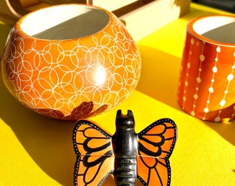 Butterfly sculpture monarch, Kenyan carved soapstone, teacher gift