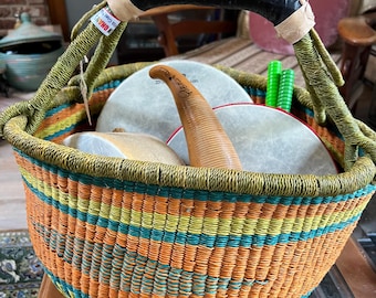 Bolga Basket African,  Wedding Gift Basket, Baby shower basket, Favor basket, Natural ecofriendly Basket, Garden basket, CSA basket
