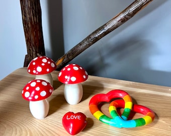 Fairy Tale Mushroom, Kenyan hand carved Soapstone, Gardener gift, Teacher gift, Baby shower decor