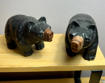 Black bear, Blueberries for Sal,  Kenyan carved soapstone bear, Father's Day gift, woodland animal, bear figure, bear sculpture