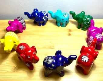Elephants, carved Kenyan soapstone, African Animals, Fair trade, elephant figure, birthday favor