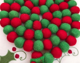 Holiday Holly Garland, red and green, Christmas decoration, Christmas garland, Holiday decor, seasonal decor, garland
