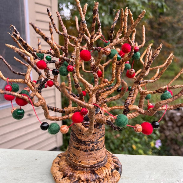 Árbol baobab keniano personalizado, árbol de fibra de plátano de 12 pulgadas, árbol navideño, árbol Kwanzaa, árbol africano, decoración navideña