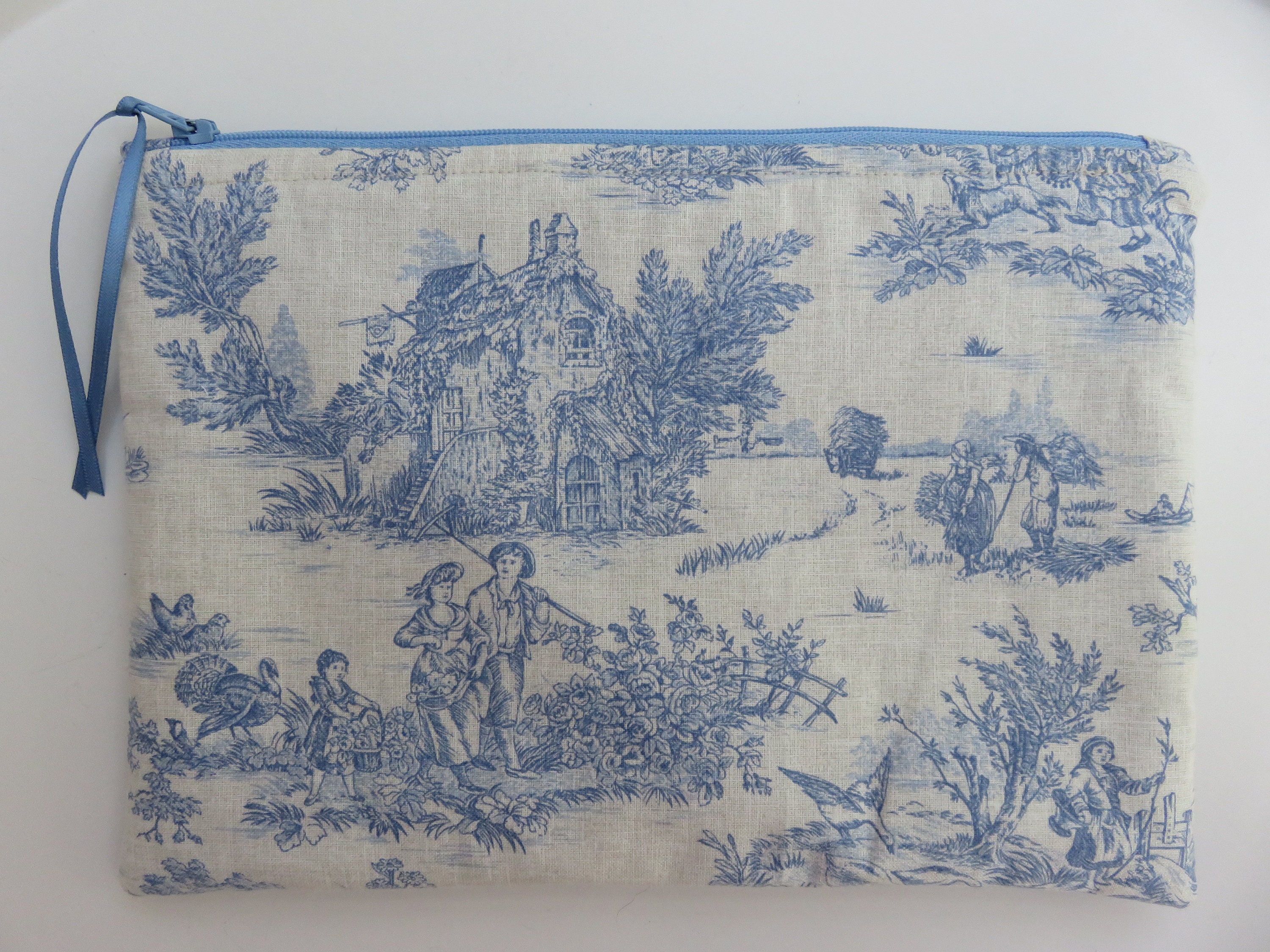 Blue Toile De Jouy - Etsy Singapore Blue Toile De Jouy - Etsy Singapore