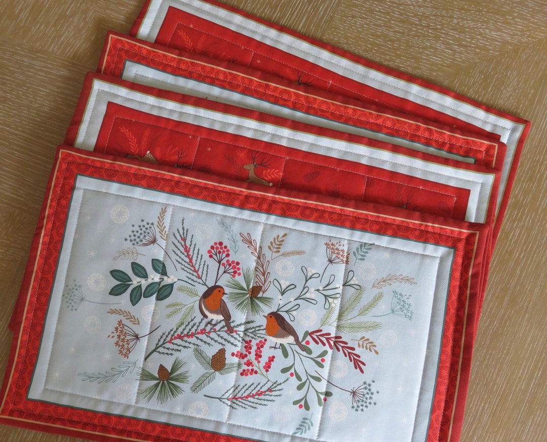 Christmas Table Mats Xmas Fabric Table Mats Etsy