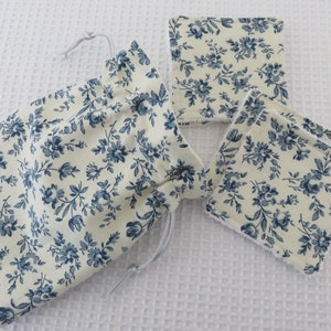 Cleansing Pads and Bag, Organic Bamboo, Blue & Cream