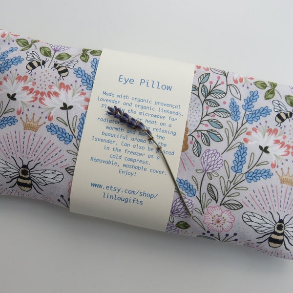 Eye Pillow, Choice of Filling, Queen Bee, Cream and Blue