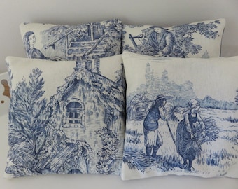 Lavender Bags, Organic Lavender, Toile de Jouy, Blue