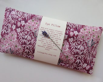 Almohada para ojos Liberty, cojín para ojos de lavanda orgánica y linaza