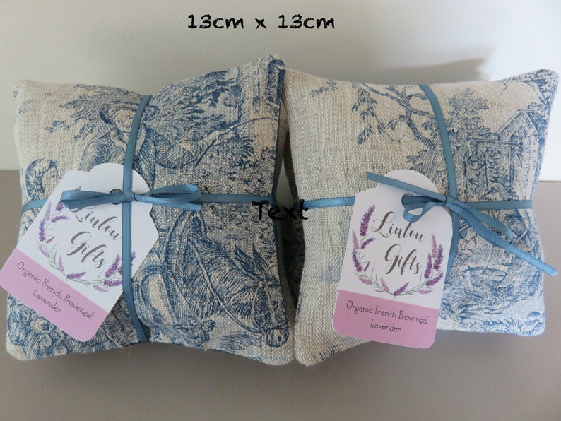 Organic Lavender Bags, Linen Toile de Jouy image 2