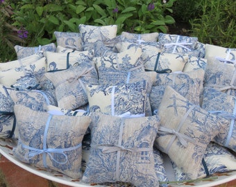 Sacchetti di lavanda, Sacchetti di lavanda, Sacchetti profumati, Toile de Jouy blu