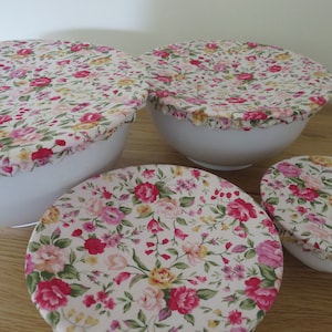 Reversible Bowl Cover, Zero Waste, Floral Design