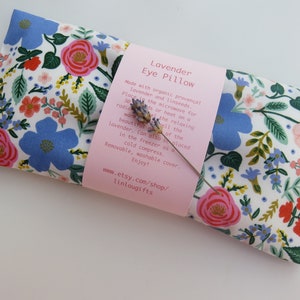 Eye Pillow, Scented or Unscented Eye Mask, Wild Rose Design