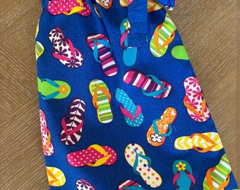 Sandal Bag, Flip Flop Bag, Cotton Shoe Bag, Beach Bag