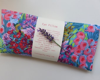 Almohada para ojos con diseño floral de lavanda, funda lavable