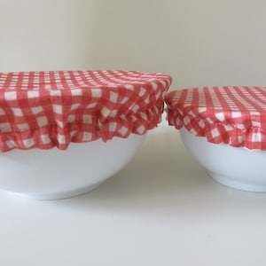 Bowl Cover, Bread Proving Cover, Orange Gingham