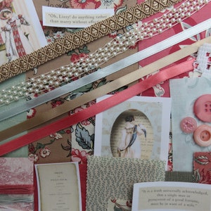 Slow Stitch Pack, Jane Austen, Pride & Prejudice, Textile Collage, Mindful Sewing