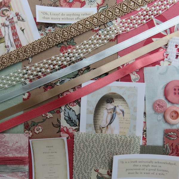 Slow Stitch Pack,  Jane Austen, Pride & Prejudice, Textile Collage