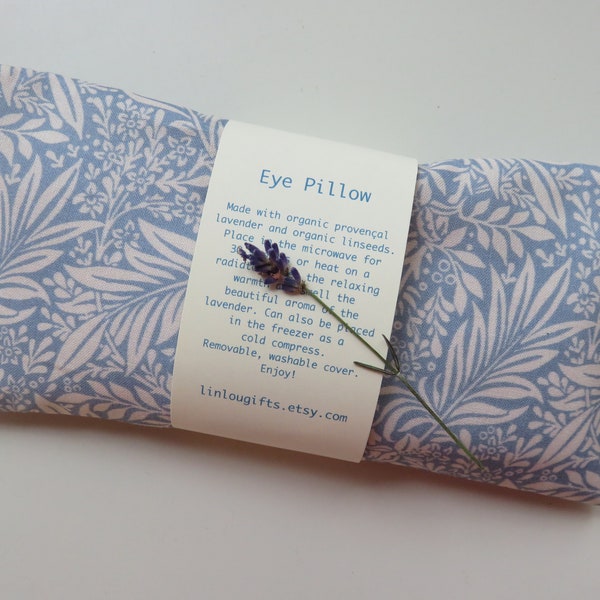 Lavender Eye Pillow, William Morris Inspired, Scented or Unscented