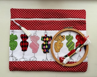 Sewing Project Bag, Sewing Pouch, Crochet Bag, Knitting Bag, Mannequin Design