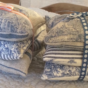 Organic Lavender Bags, Linen Toile de Jouy