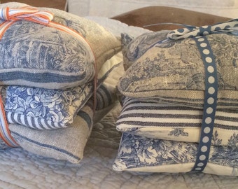 Organic Lavender Bags, Linen Toile de Jouy