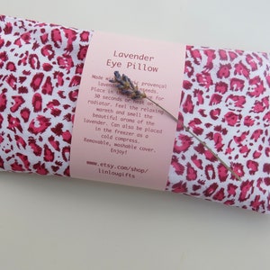 Lavender Eye Pillow, Eye Cushion, Animal Print Pink