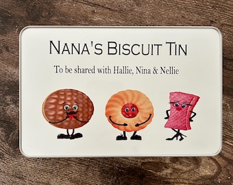 Granny's Treat Tin, Personalised Biscuit Tin, Personalised Nanny's Treats Jar, Treat Tin, Personalised Treat Tin, Grandads Biscuit Tin