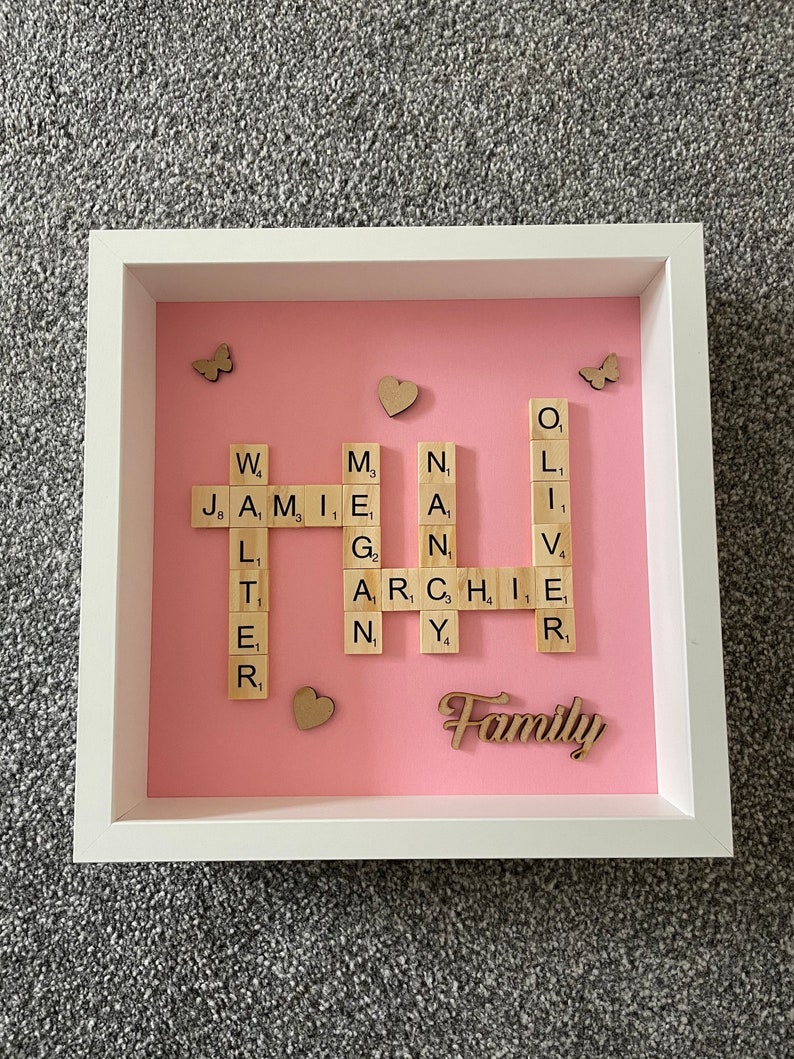 Personalised Frames Scrabble Letter Frame Family Frame Gift Etsy