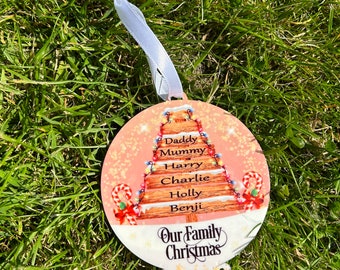 Family Christmas Tree Decoration, Family Christmas Bauble, Family Tree Bauble, Family Decoration, Christmas Decoration, Tree Decoration