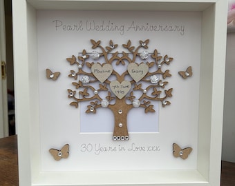 Pearl Wedding Anniversary Gift, Pearl Wedding Gift,Pearl Wedding Frame, Wedding Gift, 30th Wedding Gift, Personalised Frame