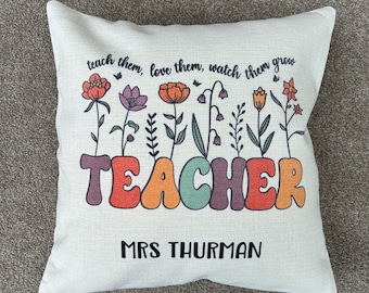 Teacher Gift, Personalised Teacher Gift, Teacher Cushion, End Of Year Teacher Gift, New Teacher Gift, Gift For Teacher, Leaving Gift